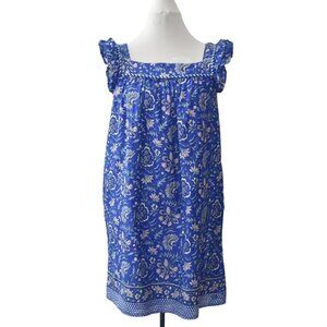 Vineyard Vines Girls Blue Floral Cotton Dress Size L